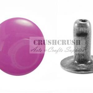 40pcs 9mm Light Purple Wine Round Rivets Rapid..