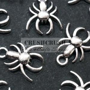 25pcs Antique Silver insect Spider ..