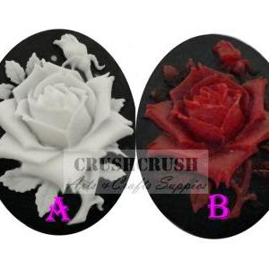 3pcs Gothic Open Thorned Rose Cameo..