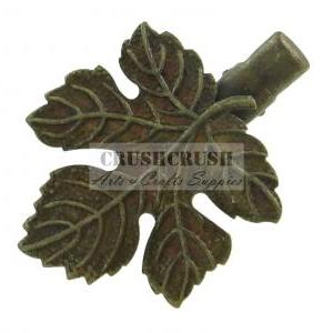 5pcs Antique Brass Maple Leaf Pad Alligator Hair..