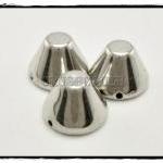  50pcs 12mm Acrylic Silver Cap Cone..