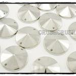  50pcs 16mm Silver Round Sew-On Bea..