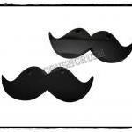  4pcs Acrylic Black Mustache Pendan..