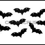  5pcs Black Bats Acrylic Pendants C..