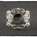 10pcs Silver Filigree Adjustable Ring Blank..