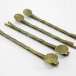 25pcs 50mm Antique Brass Bobby Pin With 8mm Pad..