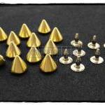  15pcs 8mm Gold Cone SPIKES RIVETS ..