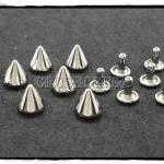  15pcs 10mm Silver Cone SPIKES RIVE..