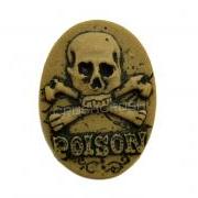  5pcs 19x26mm Skull and Crossbones Poison Cameo Cabochon -- F671(B)