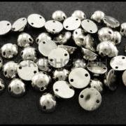200pcs 8mm Silver Acrylic Half Round Beads Sewing Sew on Decoration F583