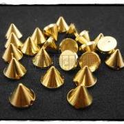 50pcs 8mm Acrylic Cone Spikes Beads Charms Pendants Decoration Gold-X52