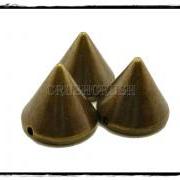  50pcs 10mm Antique Brass Acrylic Cone Spikes Beads Charms Pendants Decoration -X73
