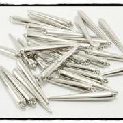  FREE SHIPPING -- 50pcs 1-3/8" (36mm) White Gold Basketball Wives Spikes Charms Pendants Beads X47