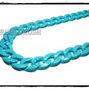  Blue CHUNKY CHAIN Plastic Link Necklace Craft Connector 30 inch A76