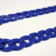  Blue Navy CHUNKY Chain Plastic Link Necklace Craft DIY 30 inch A48