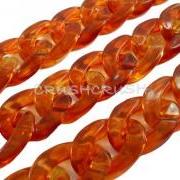  12" Amber TIGER PRINT Chunky Chains Link Plastic A59