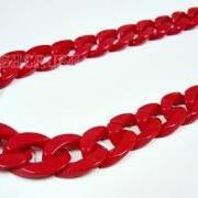  Red CHUNKY Chains Plastic Link Necklace Craft DIY 30 inch A38