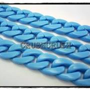  Blue CHUNKY Chain Plastic Link Necklace Craft DIY 30 inch A74