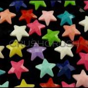  50pcs 11mm Mixed Color Faceted Star Flatback Cabochons Scrapbooking F603