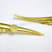25pcs 55mm Gold ALLIGATOR Hair clips With pad And TEETH C27