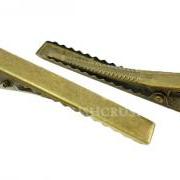  25pcs 55mm Antique BRASS plated Alligator hair clip with Teeth C40