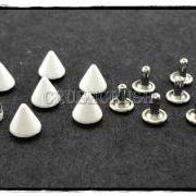 15pcs 8mm White Cone SPIKES RIVETS Studs Dog Collar Leather Craft RV895