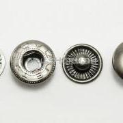  10sets 1/2" Cap - Line 20 Snap Buttons Fastener Gunmetal-V0513