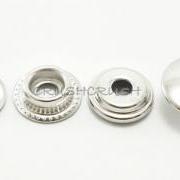  10sets 9/16" Cap - Ring Spring Snap Buttons Fastener Silver-V4715