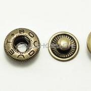 10sets 1/2" Cap - S Spring Snap Buttons Fastener Brass-V0513