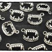  40pcs Antique Silver Vampire Teeth Fangs Twilight Charms Pendants PND-316