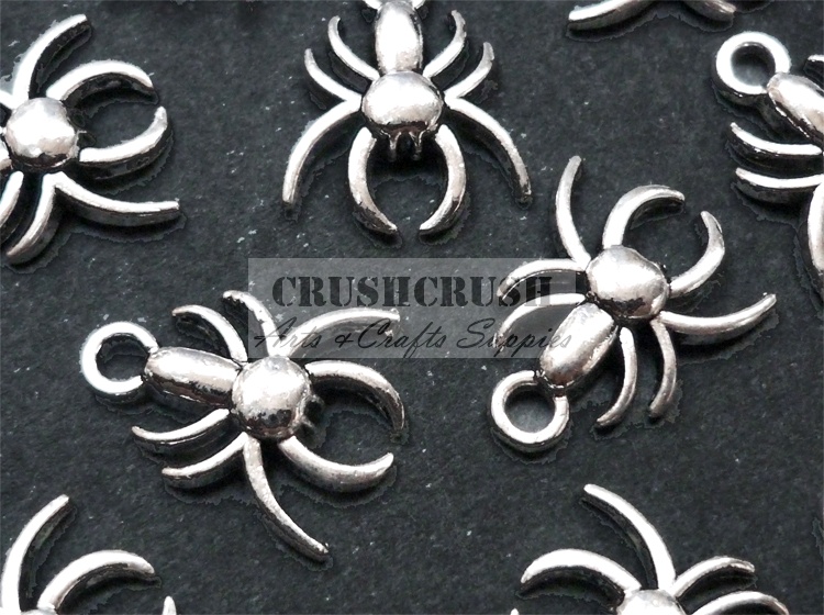 25pcs Antique Silver insect Spider Gothic Animals CHARMS Pendant Poison PND-427