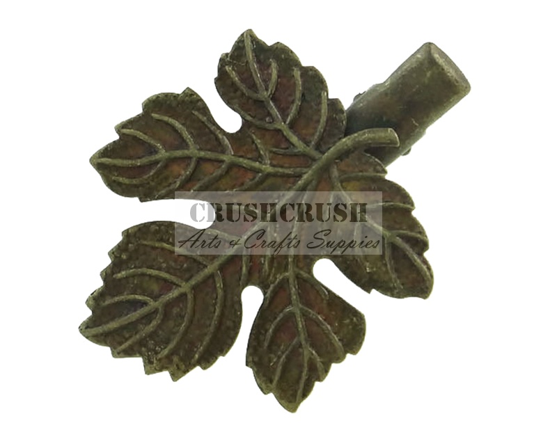 5pcs Antique Brass Maple Leaf Pad Alligator Hair Beak Clips C123