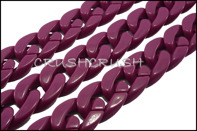  Grape Wine Purple CHUNKY Chain Plastic Link Necklace Craft DIY 30 inch A69