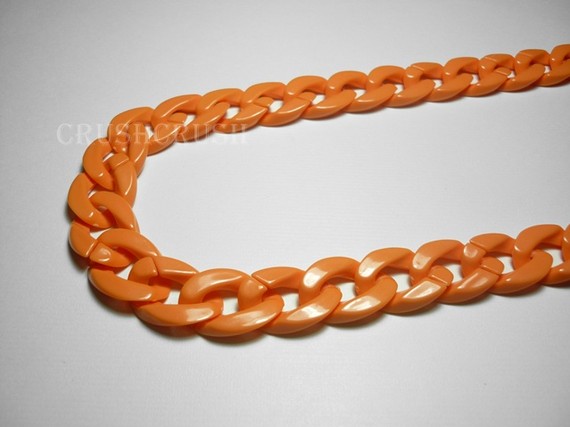  ORANGE Chunky ChainPlastic Link Necklace Craft DIY 30 inch A14