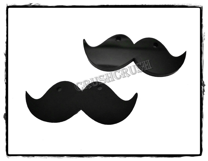  4pcs Acrylic Black Mustache Pendants CHARMS PND-380