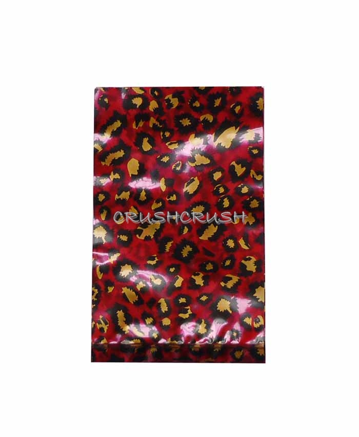 FREE SHIPPING -- 50pcs Red and Gold Leopard Animal Print Plastic Bags for Gifts Cute G025