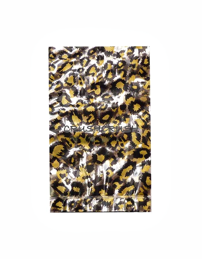 FREE SHIPPING -- 50pcs Clear and Gold Leopard Animal Print Plastic Bags for Gifts Cute G026