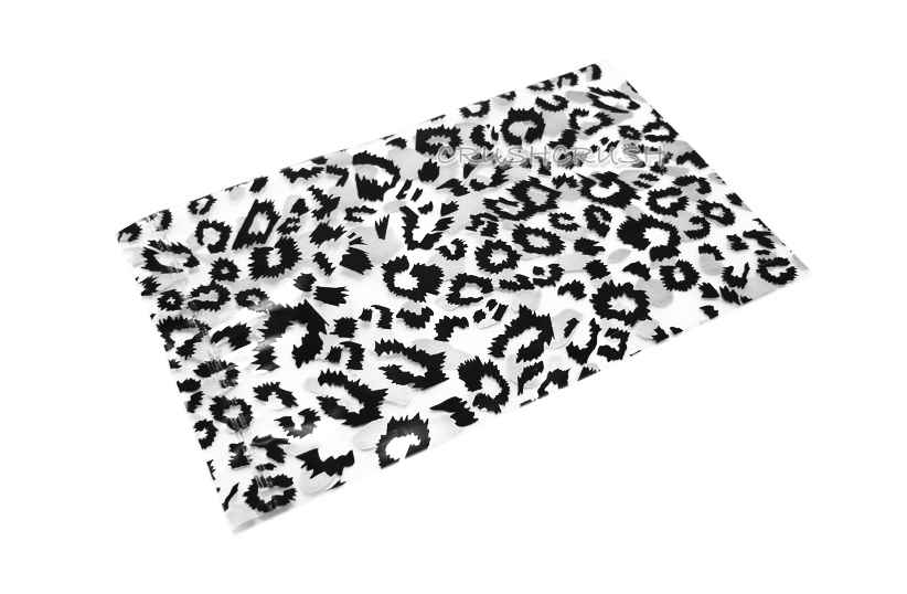 -- 50pcs Clear And Black Leopard Animal Print Plastic Bags For Gifts Sexy G024