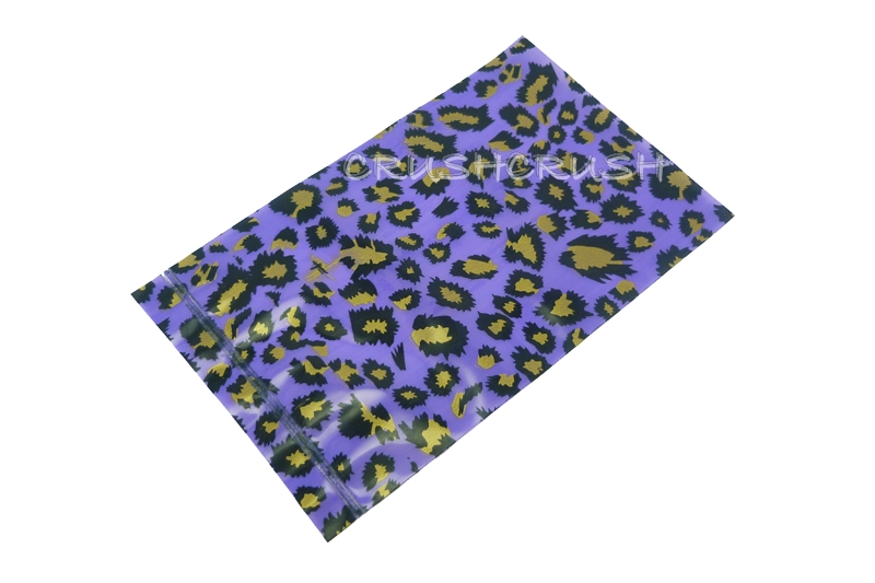  FREE SHIPPING -- 40pcs Purple And Gold Leopard Animal Print Plastic Bags for Gifts Cute G18
