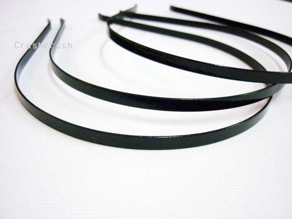  60pcs 3mm Black Metal headbands with BENT END Wholesale lot H2x5