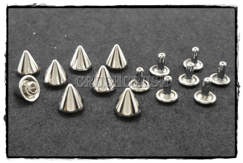 15pcs 8mm Silver Cone SPIKES RIVETS Studs Dog Collar Leather Craft RV895