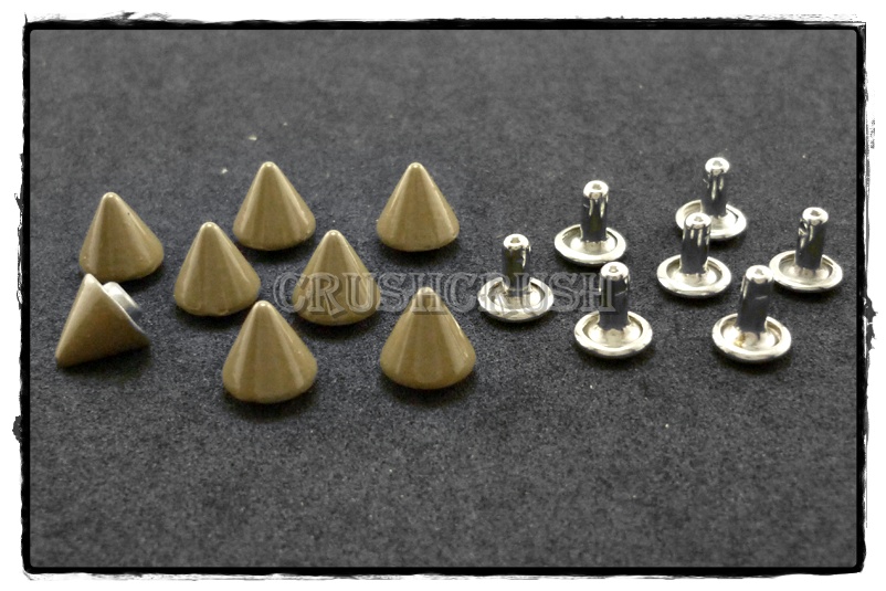  15pcs 8mm Brown Cone SPIKES RIVETS Studs Dog Collar Leather Craft RV895