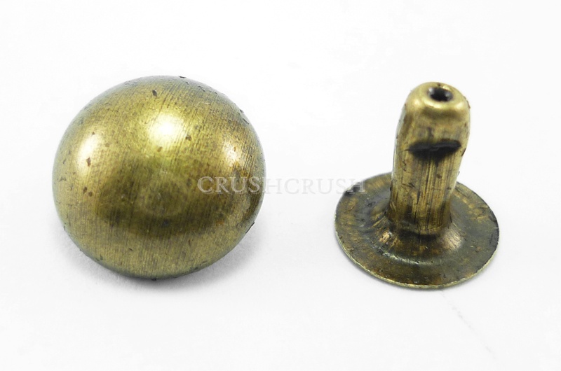 10x15mm Brass DOMED RIVETS Leather Decorative RV1215