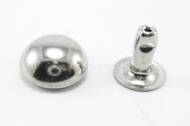  25x12mm NICKEL Domed RIVETS Leather Decorative RV1112