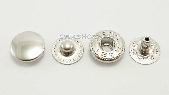  20sets 3/8" Cap - Snap Buttons Fastener Silver - V0210