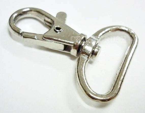 5pcs Large SILVER Metal Lobster Swivel Clasps HO391