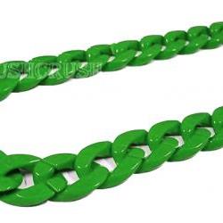  Green Chunky Chain Plastic Link Necklace Craft DIY 30 inches A63