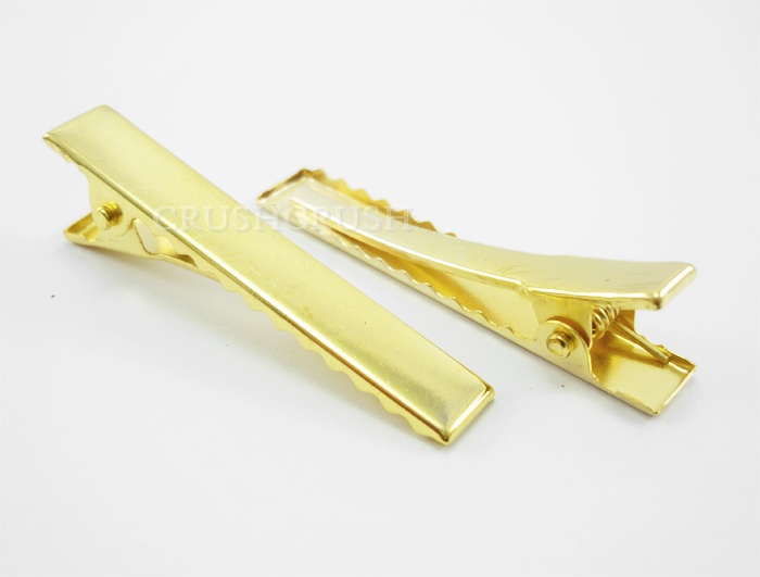 25pcs 55mm GOLD Alligator Hair Clip With Teeth C47 on Luulla